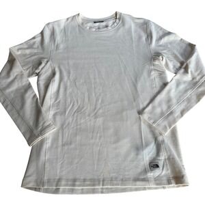 The North Face Mens Long Sleeve Crewneck Shirt Off White Cream Size Medium SOFT